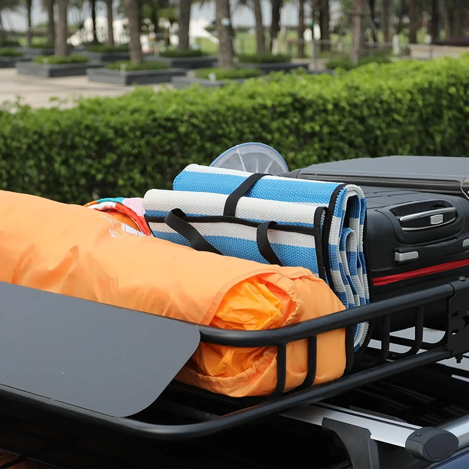 Garvee Roof Rack Cargo Basket 51x 36 x 5/46 x 36 x 4.5inch Roof Carrier 200 Lb Capacity Heavy Duty Steel Top Luggage Universal Fit for Cars SUVs Vans and RVs Weather-Resistant Easy-Install Cargo Storage