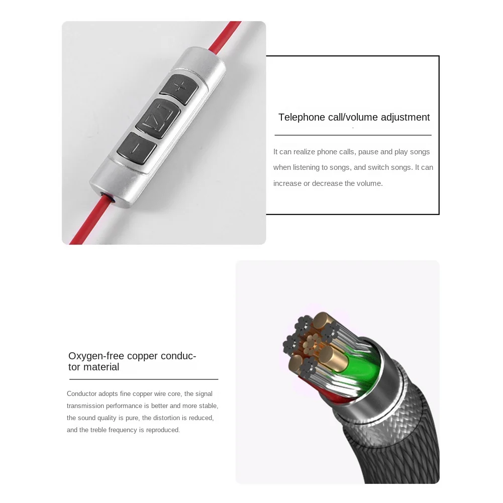 B47C Replacement Audio Cable For MOMENTUM Headphones Bluetooth Cord Headsets Connecter Audio Cable With Mic Remoter view 4