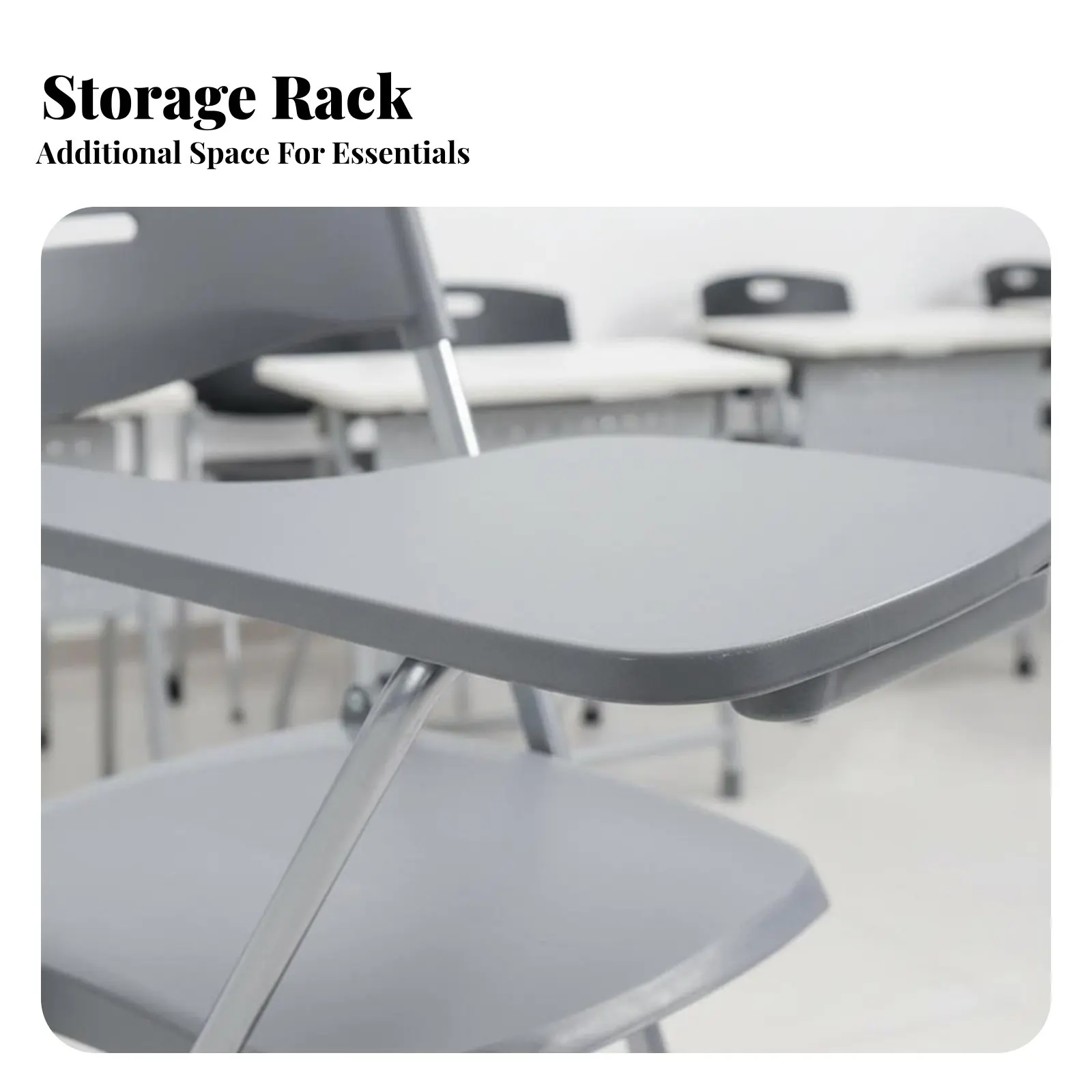

Folding Chair with Writing Tablet Foldable Design Training Chair with Tablet Extensionrest Long-@previousing Frame Sturdy