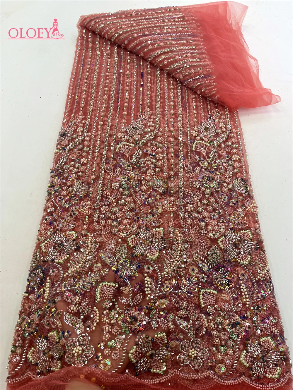 ใหม่ High-End หรูหราภาษาฝรั่งเศสคําเย็บปักถักร้อย Heavy เจ้าบ่าวลูกไม้ผ้าแอฟริกันไนจีเรียพร้อมเลื่อมผ้าสําหรับงานแต่งงาน