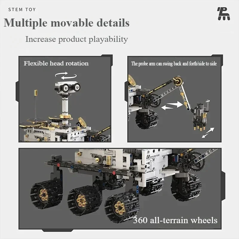 Nuevo 1007 Uds. MOC eléctrico Mars exploración Rover bloques de construcción montaje ladrillos modelo juguetes para niños juegos de regalo de Navidad