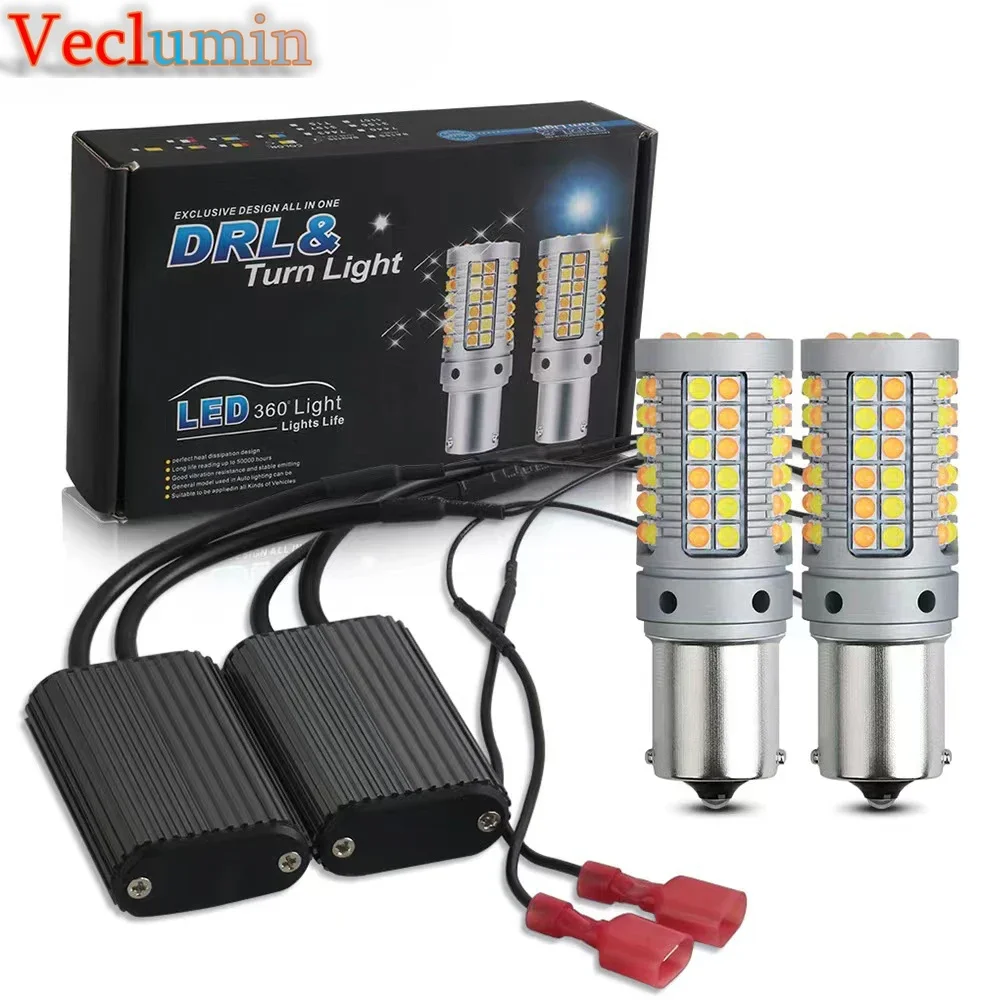 

Дневные ходовые огни, 2 шт., 3030smd, два режима, синий DRL, сигнал поворота, PY21W, P21W, фонарь Dho, Canbus, BA15S, BAU15S, T20, 7440, W21W, 3156