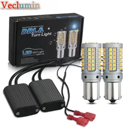 2 pz 3030smd Dual Mode Daytime Running Light Ice Blue DRL indicatore di direzione PY21W P21W LED Dho Canbus BA15S BAU15S T20 7440 W21W 3156
