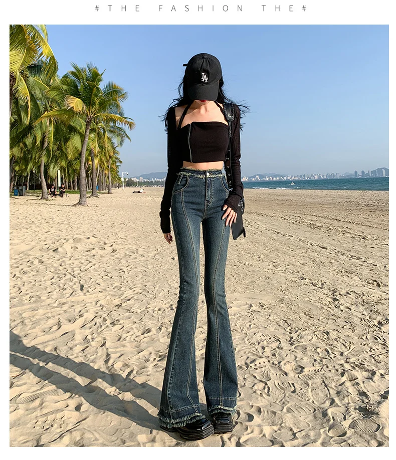 

White Jeans For Women Stacked Ruffle Pleated Draped Split Slit Asymmetric Detail Side Female Denim Fashion Unique Stylish Modern