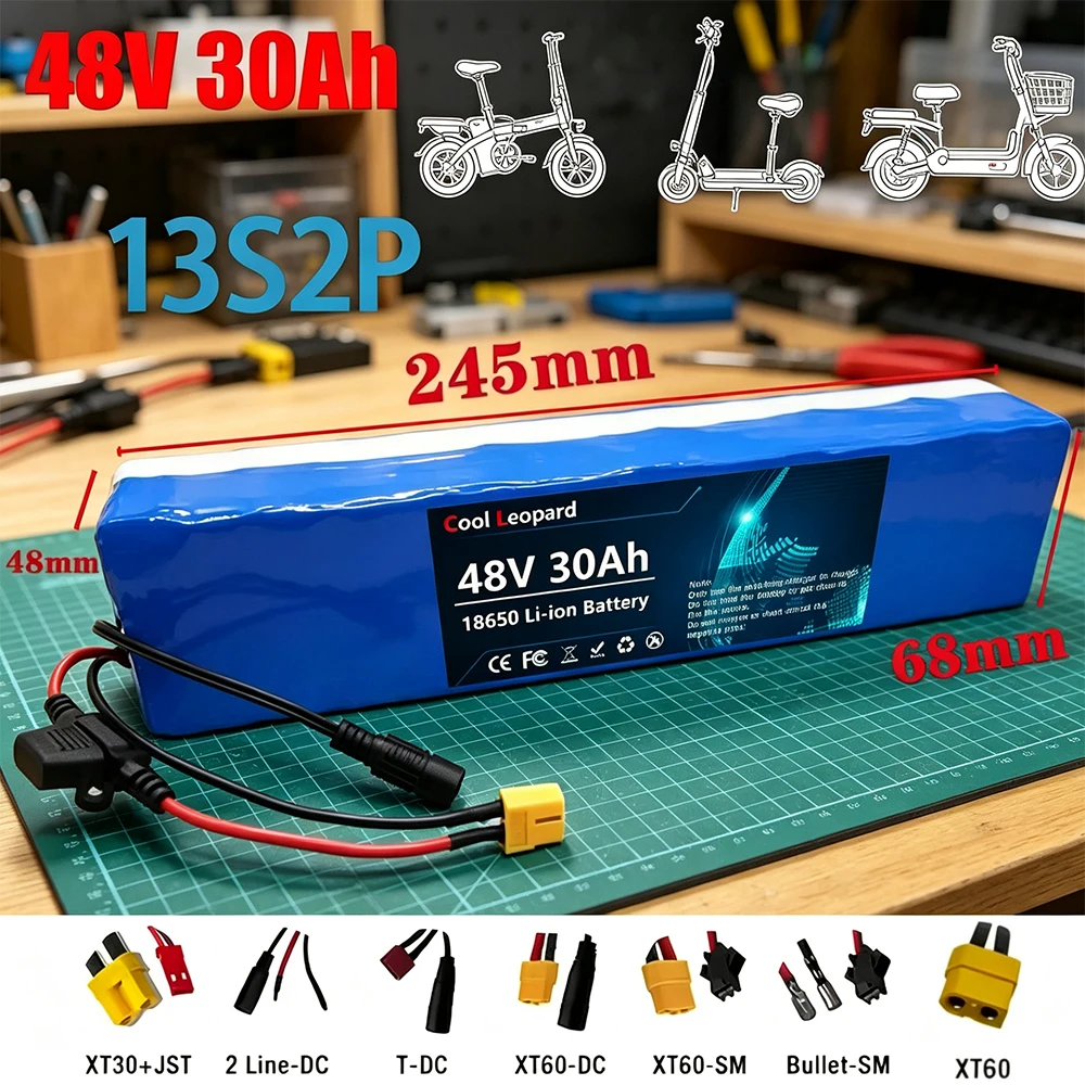 

Premium Grade 48V 13S2P 30000mAh Li-ion Battery Pack – Built-in BMS, Compatible with Kugoo M4, M4Pro, MaxSpeed Series