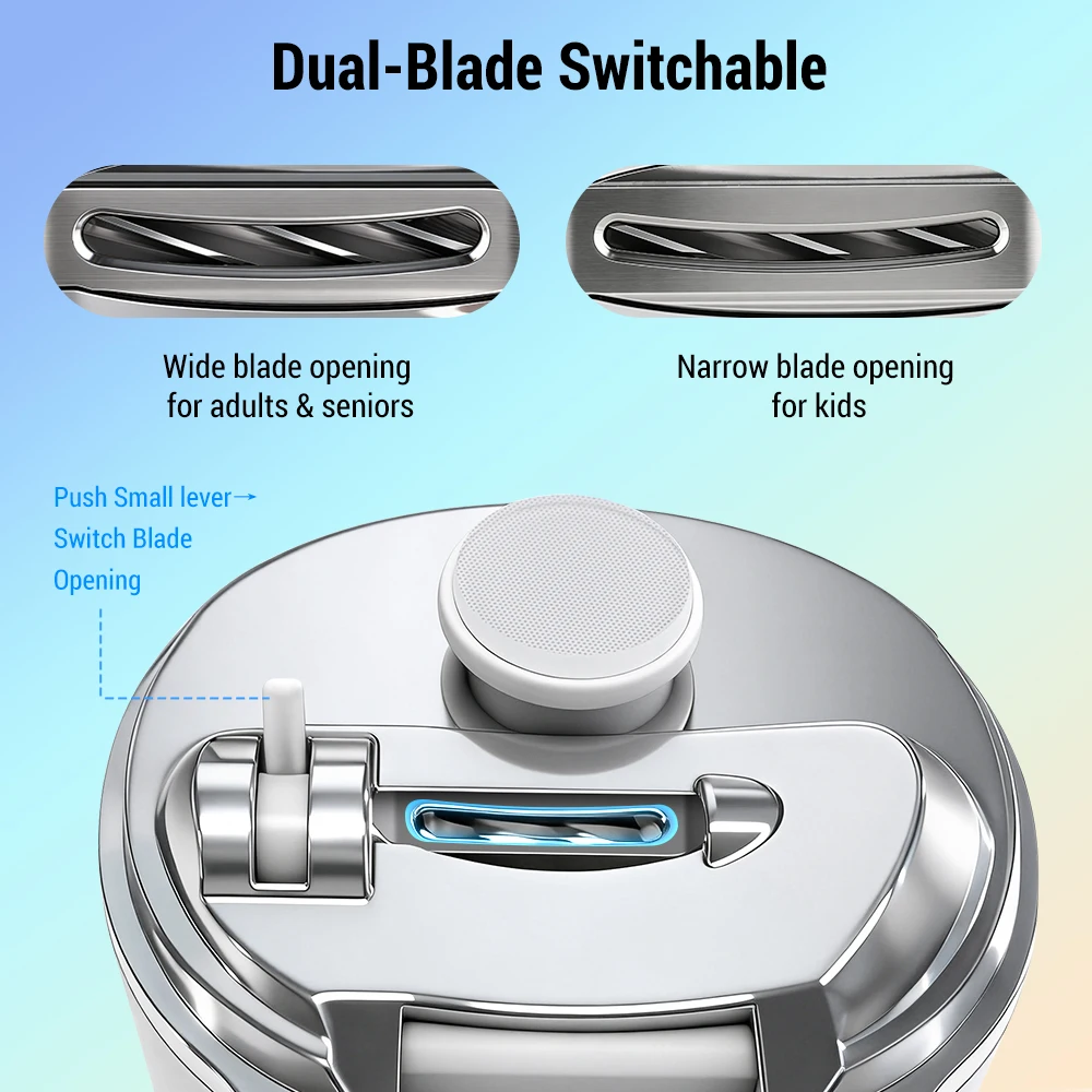 Electric Nail Clipper with 2.5X Magnify Glass for Seniors Polish Cuticle Remover 3-in-1 Smart LED Light Nail Cutter Whole Family view 4