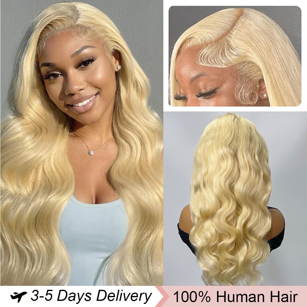 

13x6 HD Transparent Lace Frontal Wigs 613 Human Hair Wig Blonde Body Wave 100% Human Hair 250% Density 13*6 Lace Front Human Hair Wig 30 40 Inch