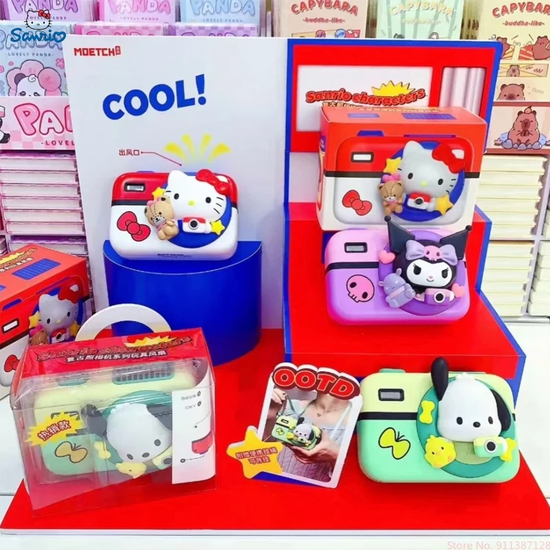 

2025 New Cute Sanrio Family Retro Camera Series Toy Fan Action Figure Ornament Cartoon Hello Kitty Fun Toy Gift