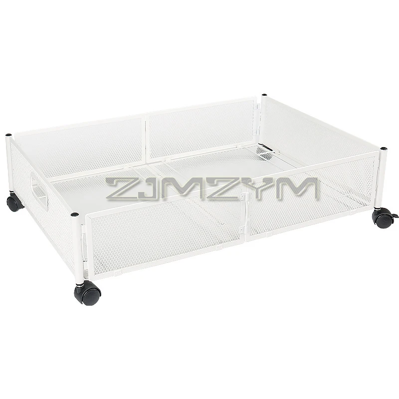 Pull-out Bed Bottom Storage Rack Space-Saving Foldable Iron Storage Box With Wheels Under The Sofa Bed Storages Drawer