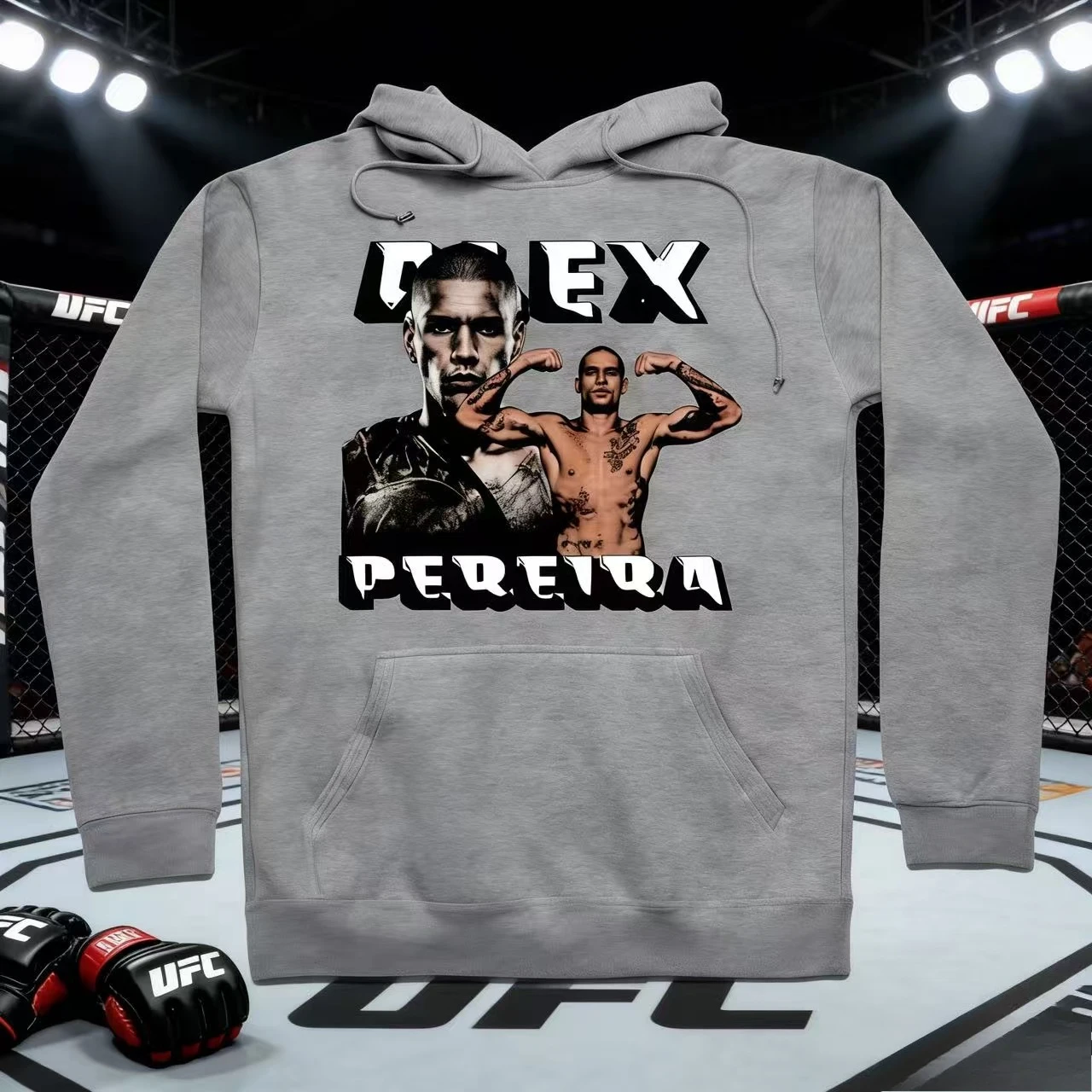 

UFC Alex Pereira 2026, осенне-зимняя коллекция, 100% хлопок, дышащая повседневная толстовка с капюшоном, подходит для мужчин и женщин
