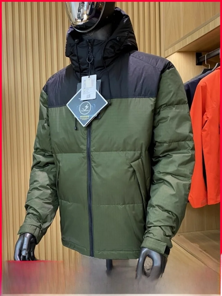 

Мужская зимняя куртка с капюшоном в стиле пэчворк, Новое поступление, теплая, холодная, современная верхняя одежда обычного кроя с капюшоном