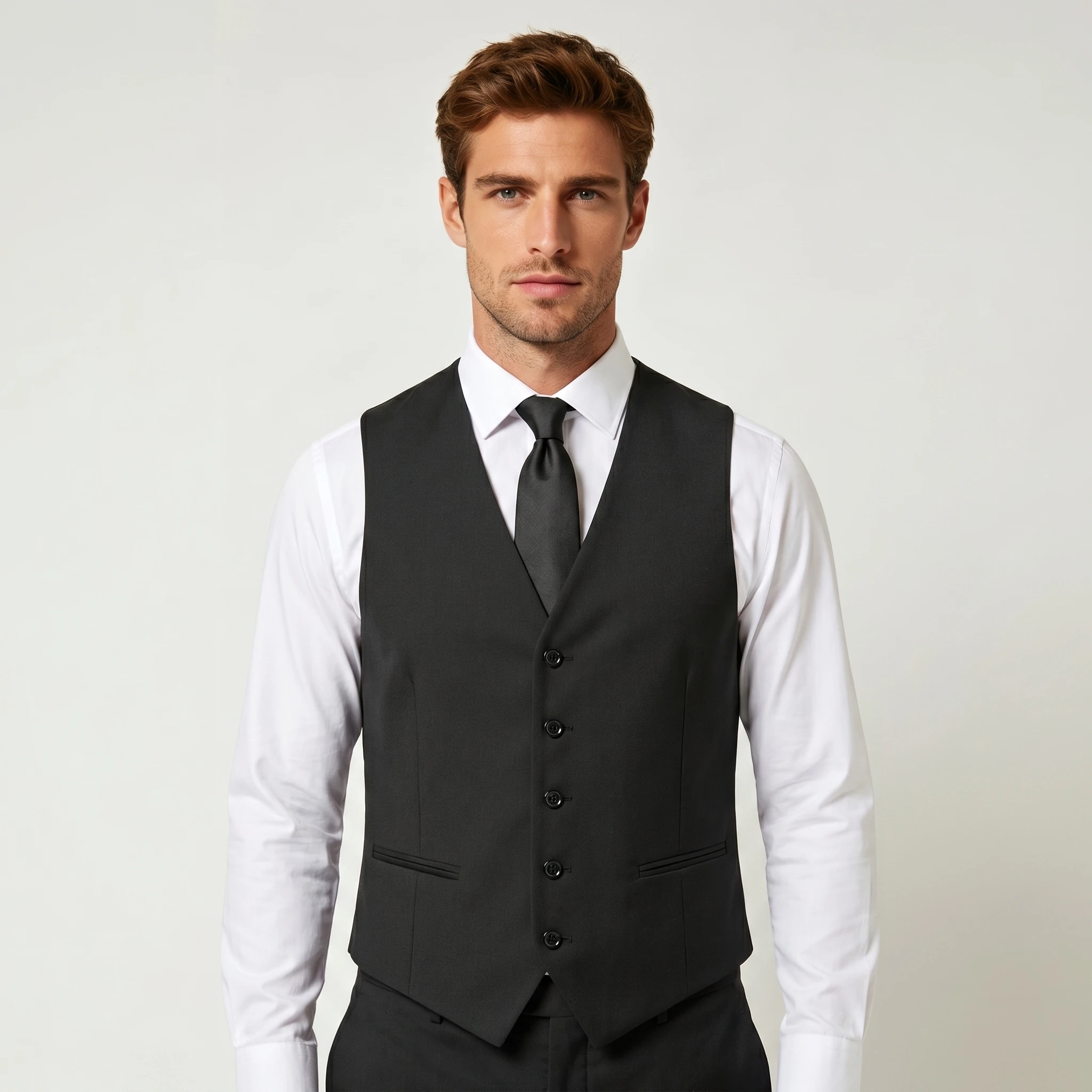 

TweedLad 1Pcs Men's Business Casual Suit Vest Men's Daily Single-Breasted Suit Vest
