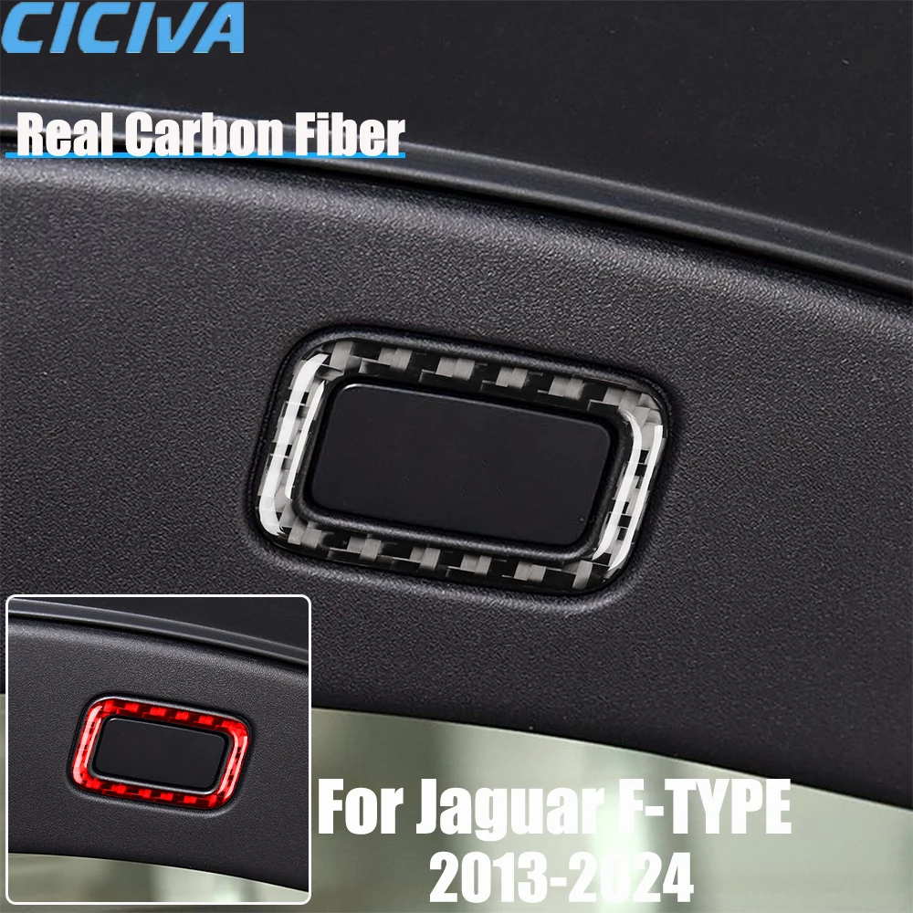 Echte Carbonfaser Autozubehör Kofferraumschalterabdeckung Weicher Aufkleber für Jaguar F-type 2013 2014 15 16 17 18 19 20 21 22 23 24