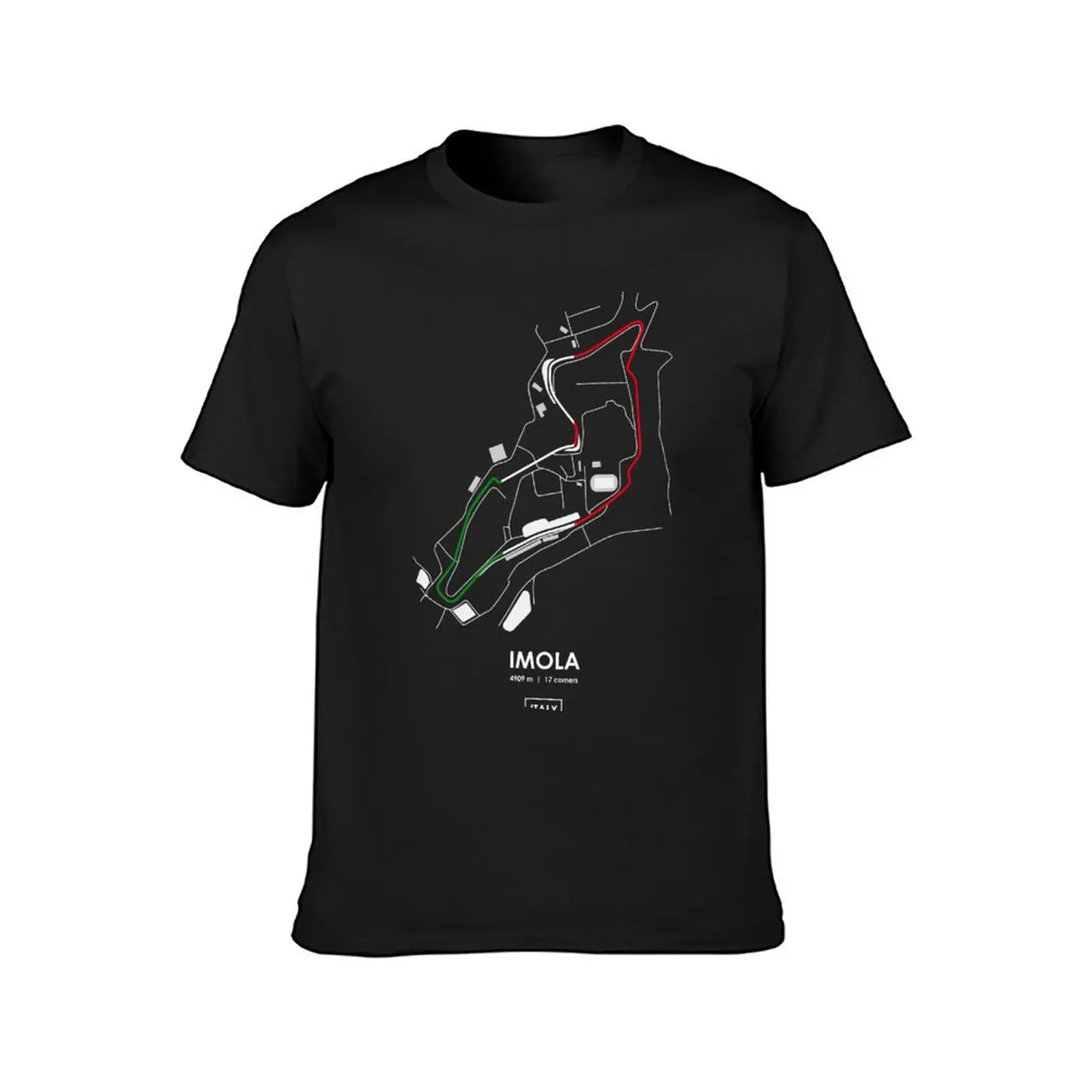 IMOLA - ITALY TRACK MAP FLAG T-Shirt Aesthetic clothing sublime anime clothes customs black t shirts for men