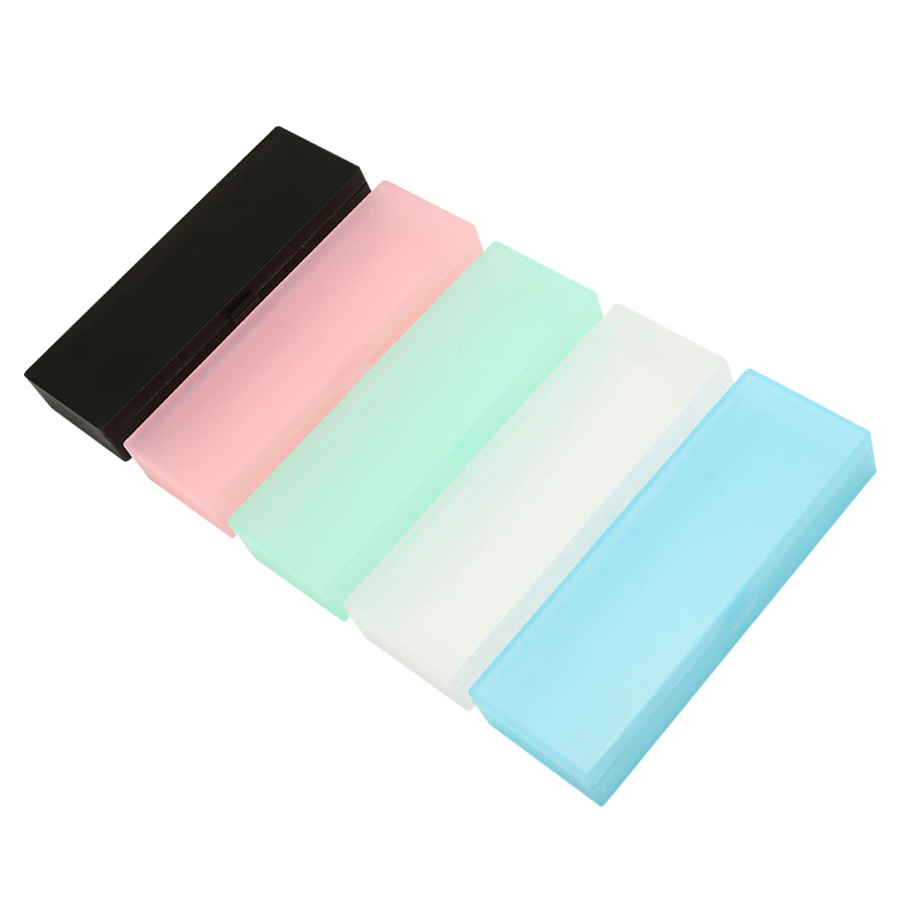 

5pcs Pen Box Translucent Fashionable Durable Pencil Case School Supplies Storage Student Gift Ideas Cute Novel Design