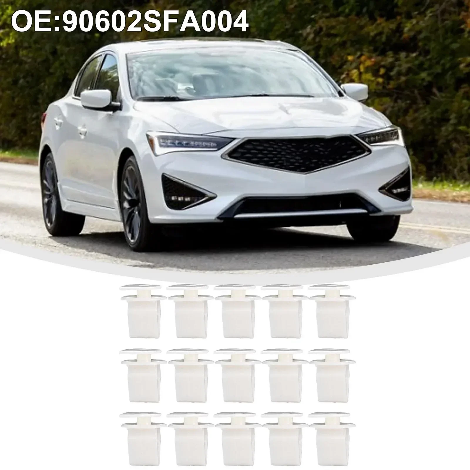 15Pcs Car Cowl Dash Moulding Clips For Honda For Acura For Civic 90602SFA004 Nylon Door Trim Panel Car Clip Car Supplies