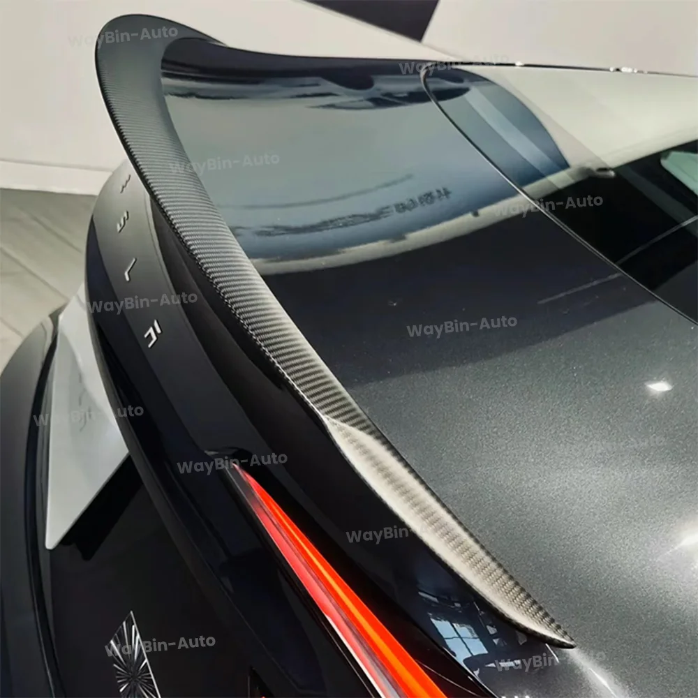 For Tesla Model 3 Highland 2024 Real Carbon Fiber Rear Spoiler P version Rear Trunk Wing Matte Carbon Model 3 + Body Kits Tuning