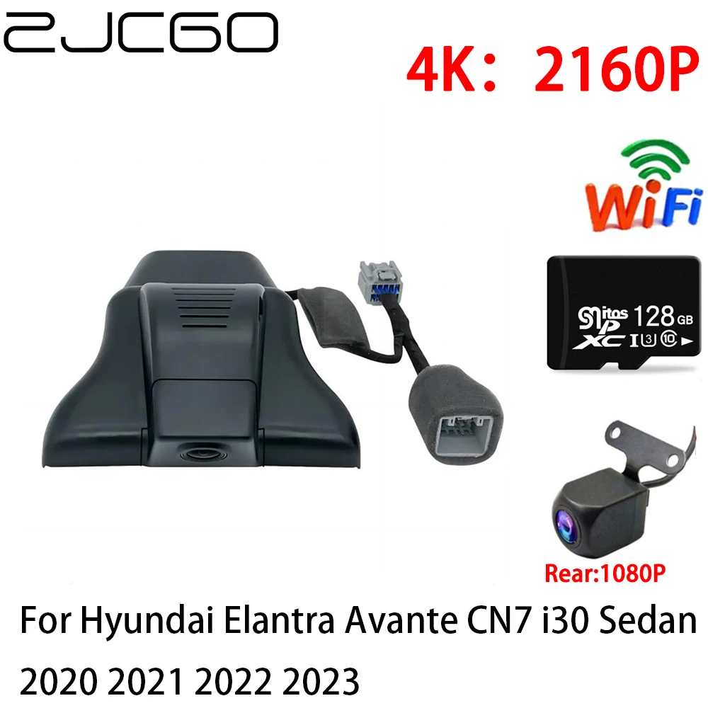 

ZJCGO 2K 4K Car DVR Dash Cam Wifi Front Rear Camera 2 Lens 24h for Hyundai Elantra Avante CN7 i30 Sedan 2020 2021 2022 2023