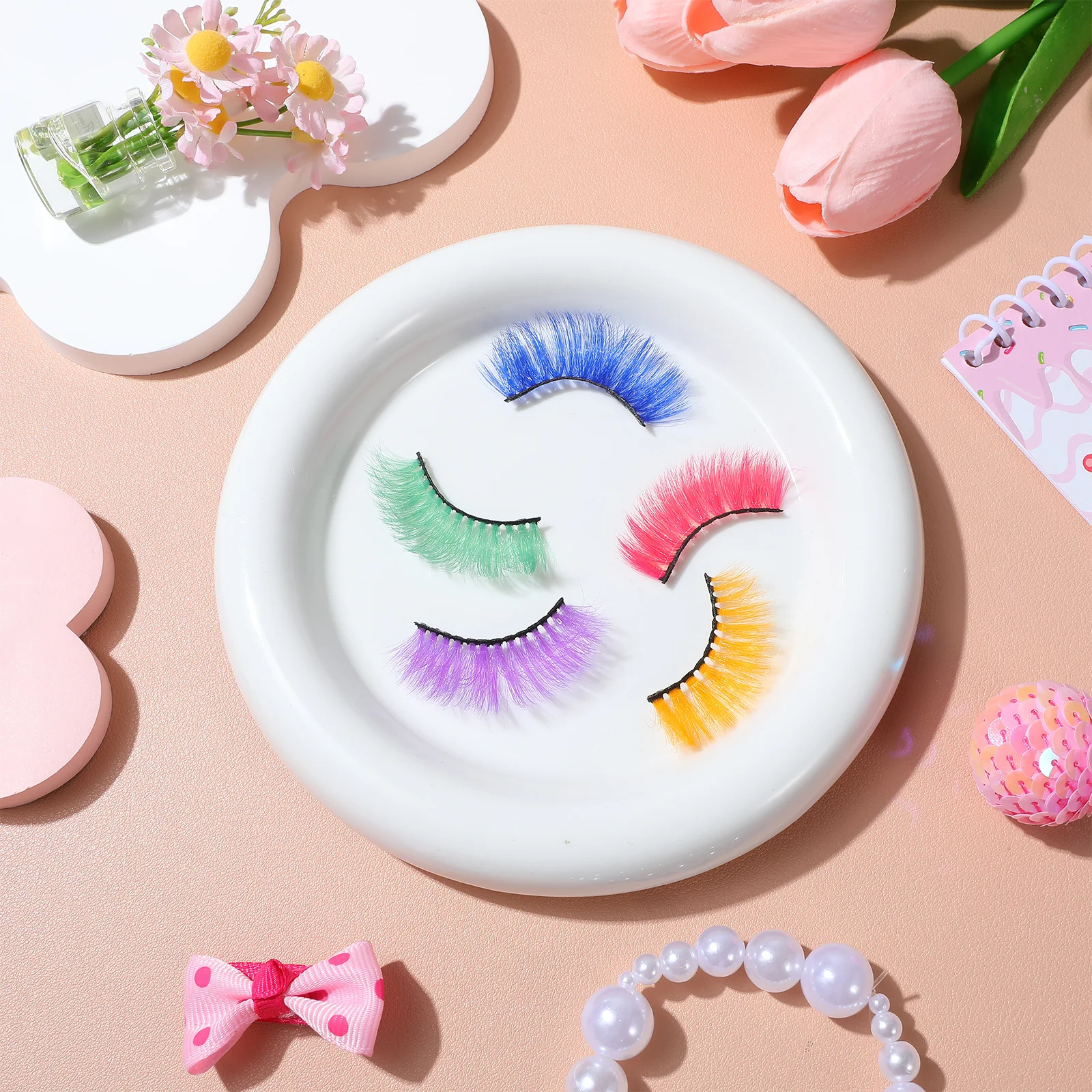 Ciglia finte colorate Ciglia finte dense 3D per trucco da sposa per feste Accessori per occhi da donna Strumenti di bellezza per cosplay di Halloween