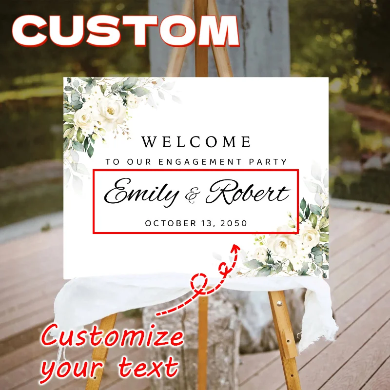 

Custom Welcome Signs for DIY Weddings Personalized Photo Display Boards, Unique DIY Decoration for Engagements & Anniversaries.