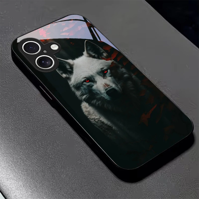 Funda para iPhone con diseño de hojas rojas de otoño, para los modelos 18, 17, 16, 15, 14, 13, 12, Mini, 11 Pro Max, 17Air, 7, 8 Plus, XR y X. Cubierta de cristal.