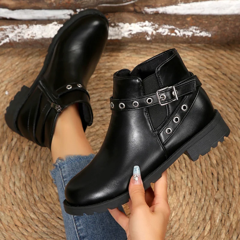 

New Autumn Winter Women's Chelsea Boots Slimming Plus Size Women's Boots Spring Autumn Boots