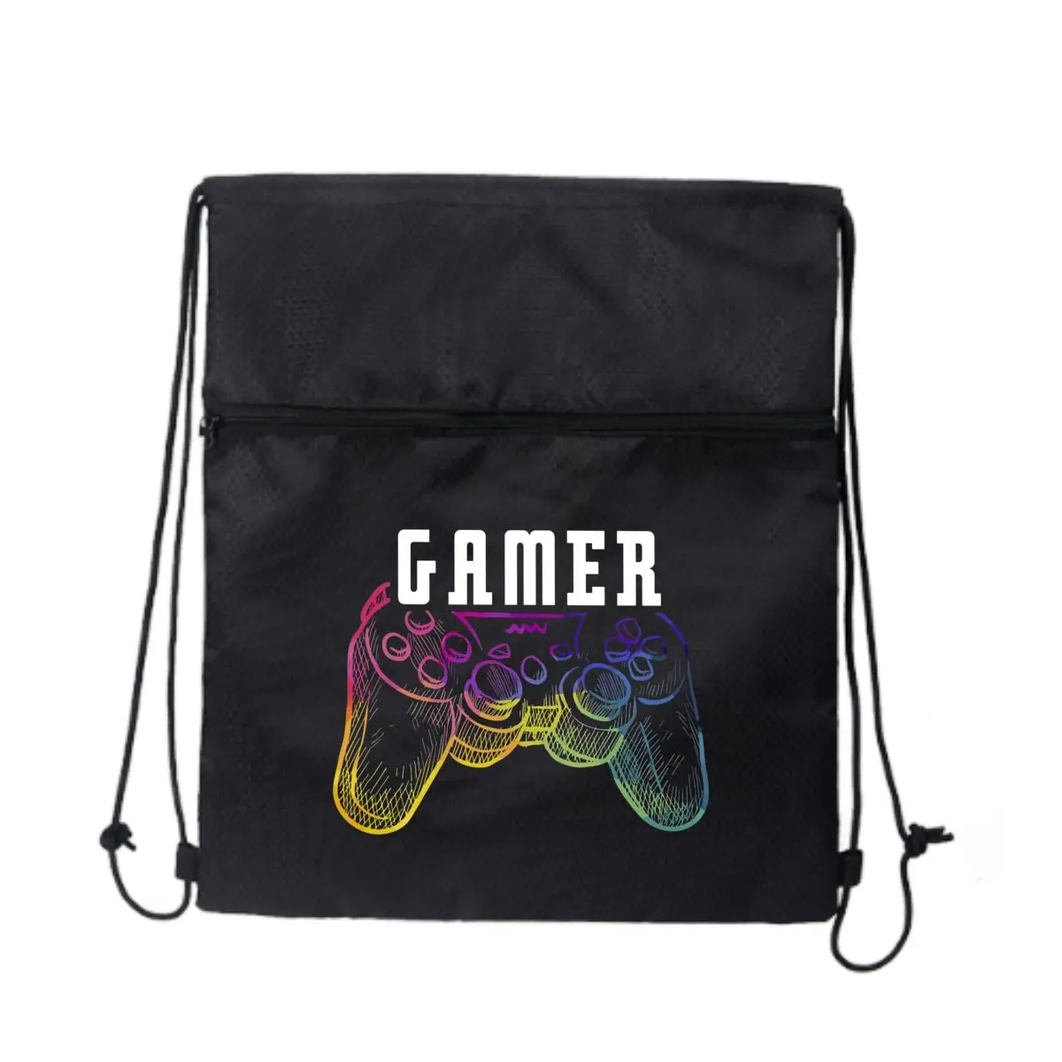 

Геймерский дизайн с контроллером Парковая сумка на молнии на шнурке: вмещает закуски и игрушки