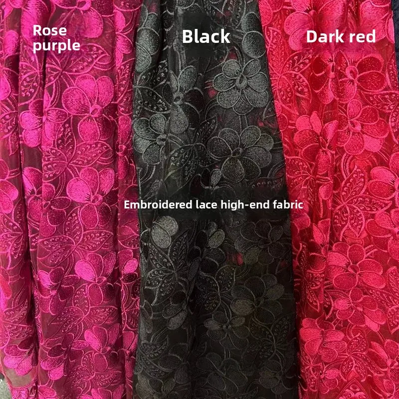 

Высококачественная эластичная кружевная ткань для топа и юбки, свадебный комплект, материал одежды, смешанное волокно, растительный цветочный узор
