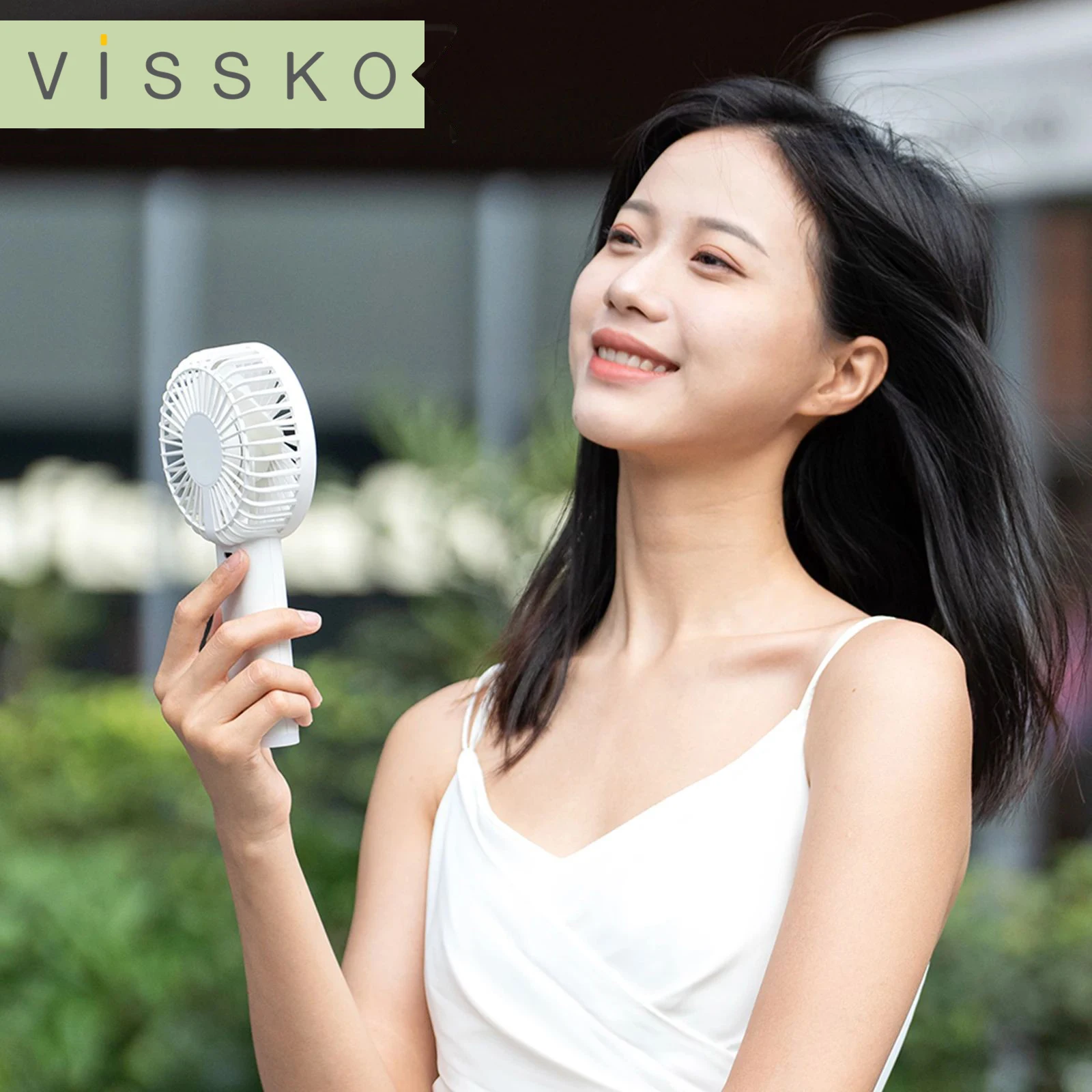 Vissko Portable Hand Fan 100 Wind Speeds Mini Bladeless Handheld Fan USB Rechargeable Personal Fans Electric Fan