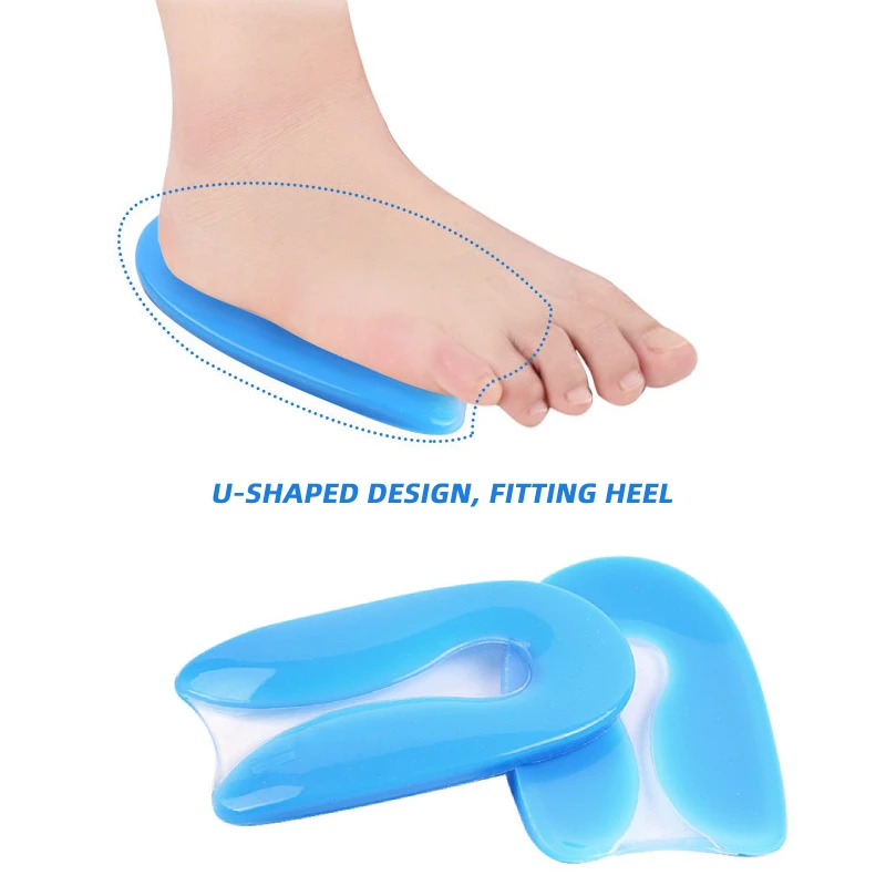 4pieces=2pairs Feet Care Inserts Silicone Shoe Pad Gel Heel Cushions Soles Relieve Pain Plantar Fasciitis Protector Insoles