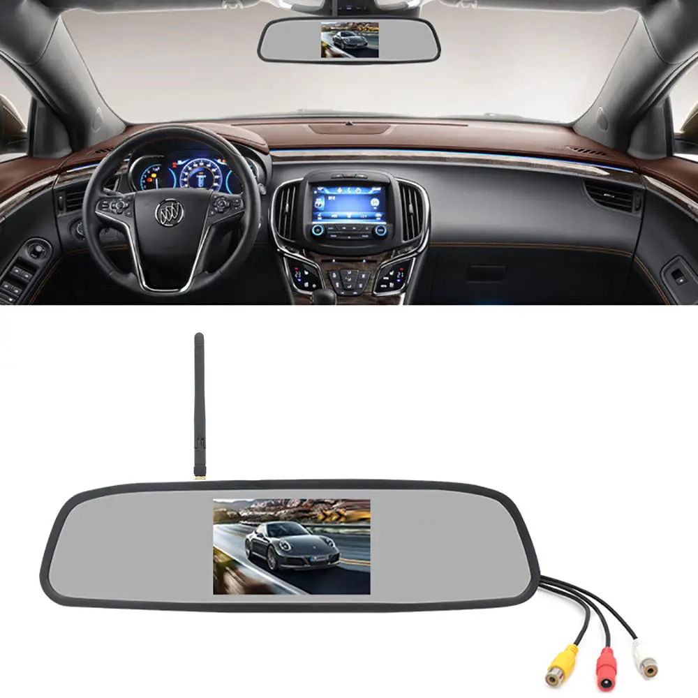 

Car Rear View Camera with Mirror Monitor Analog Signal 4.3inch LCD Rearview Backup Wireless Reverse Camera with Monitor for Cars