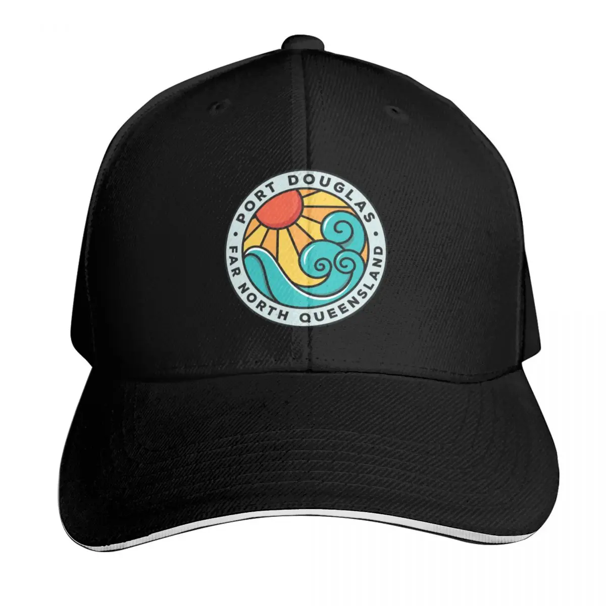 Port Douglas, Queensland Baseball Cap Quick Dry Performance Cotton Twill Breathable Contrast Two Tone Brim