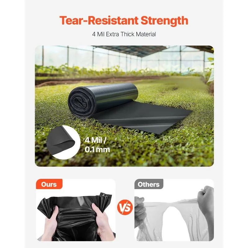 3FT x 50FT Plastic Sheeting Heavy Duty, 4 Mil Thick Plastic Sheeting Roll, Plastic Drop Cloth Painters Tarp, Polyethylene