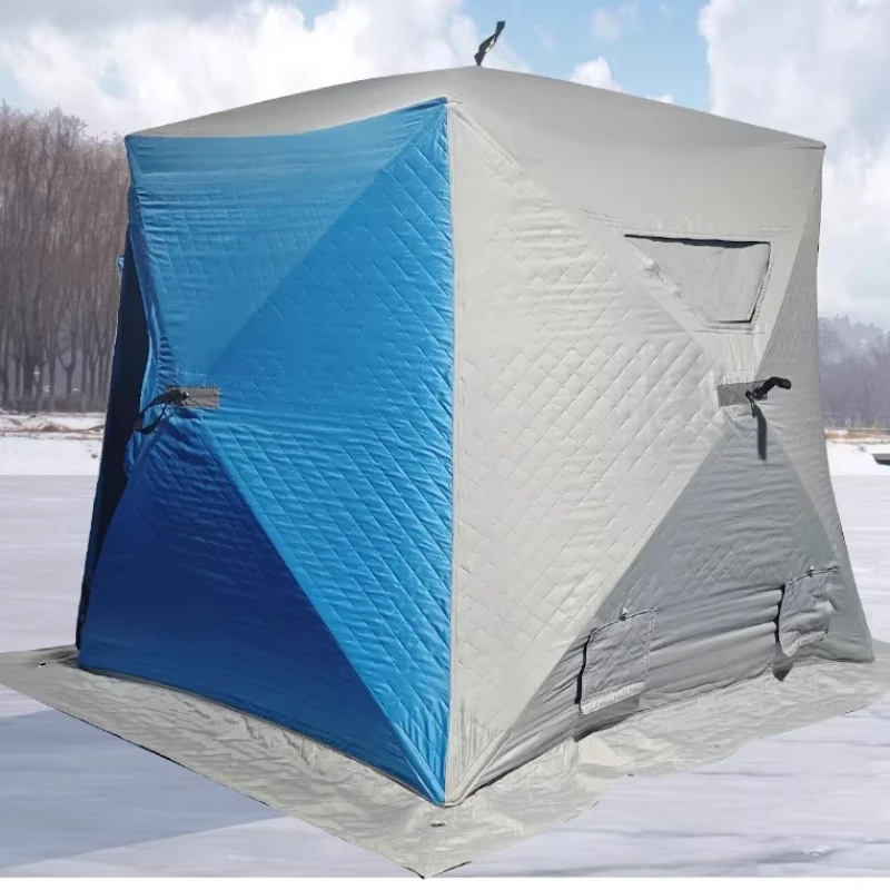 

Winter fishing tents are thickened with cotton to keep warm and cold in winter