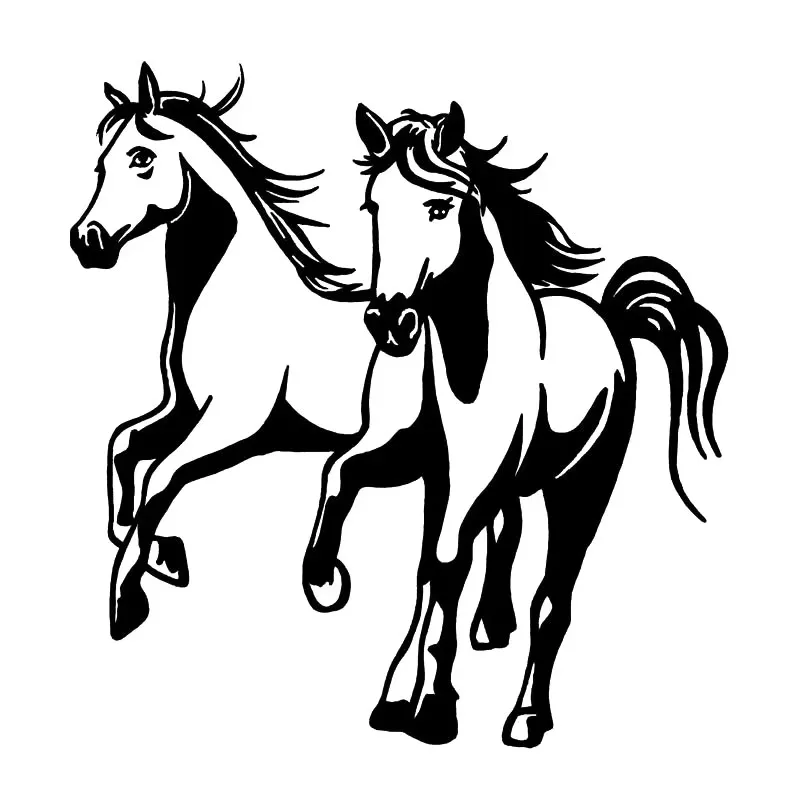 19 * 20CM Two Steeds Stylish Design Window Bumper Motorcycle Accessories Decoration Vinyl Car Stickers