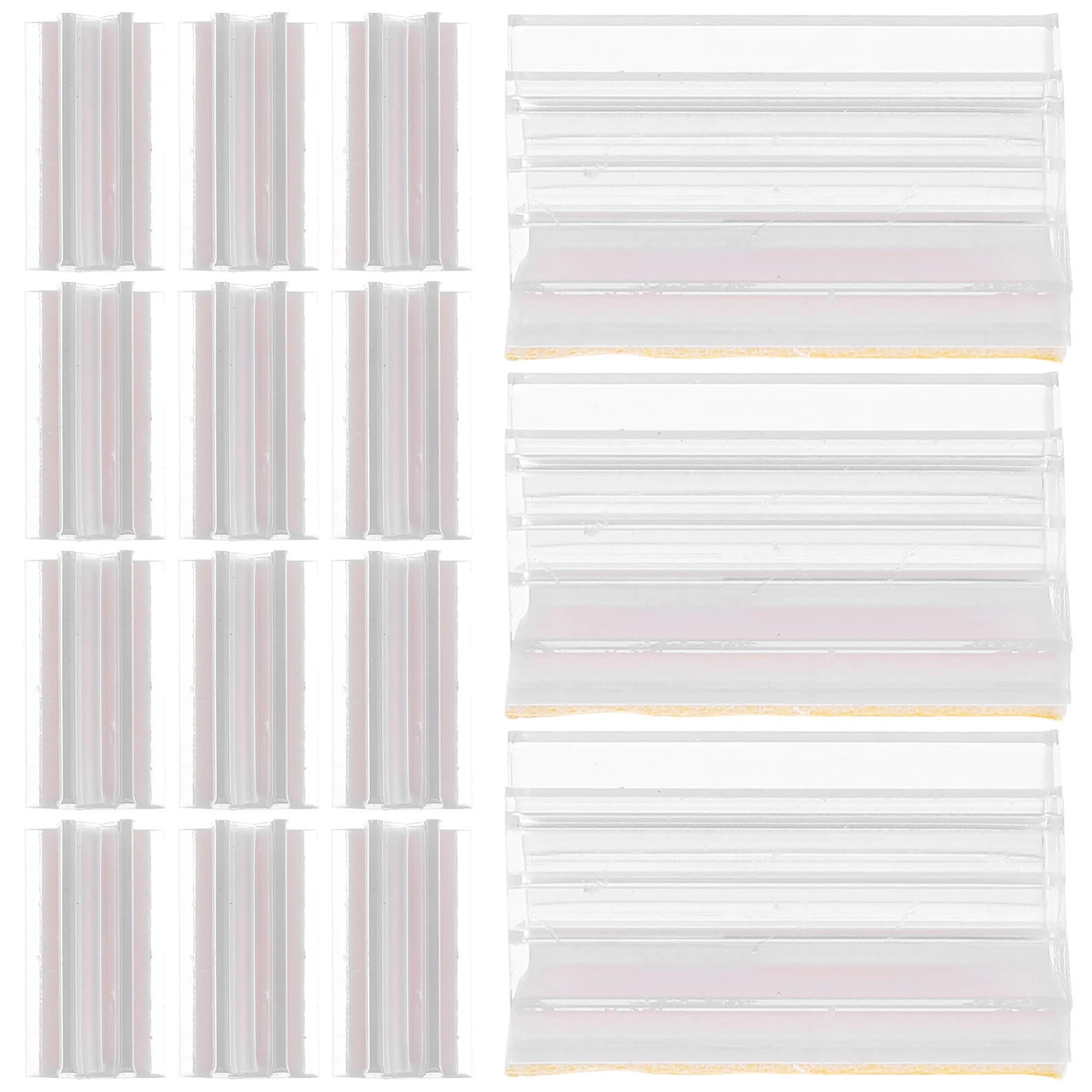 

100 Pcs Transparent Decorative Clips PVC Material Sign Holder Retail Display Card St Table Signs Plastic Labels Office