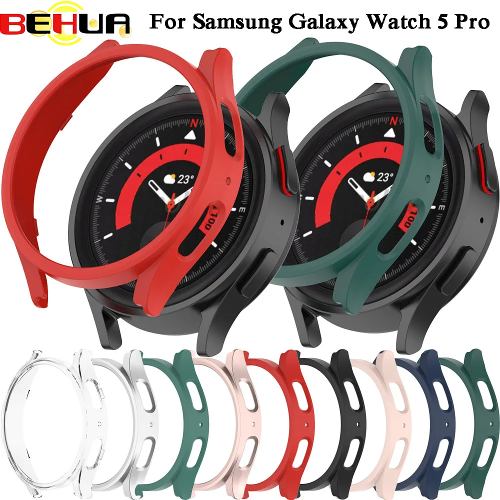 BEHUA Protector Case for Samsung Galaxy Watch 5 Pro 45mm 5Pro PC Matte Cover Protective Bumper Shell Cases Coverage Accessories
