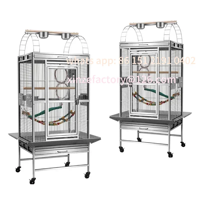 

Customizable Luxury jaula para pjaros Perroquet Strong Metal Large Bird Playtop Breeding House With Wheels