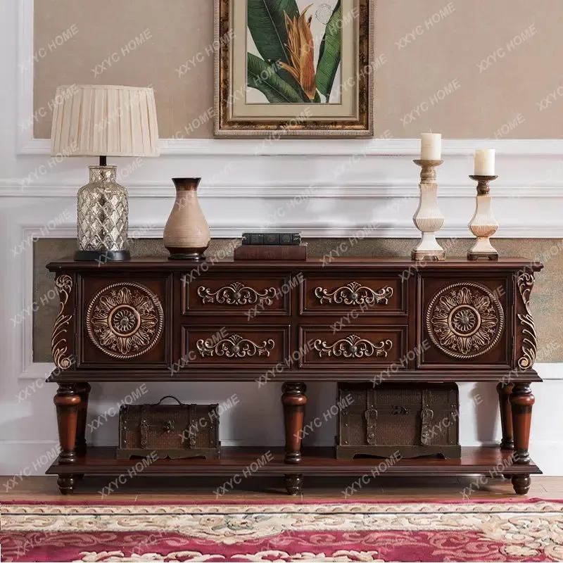 Xrural retro old solid wood living room decorative cabinet