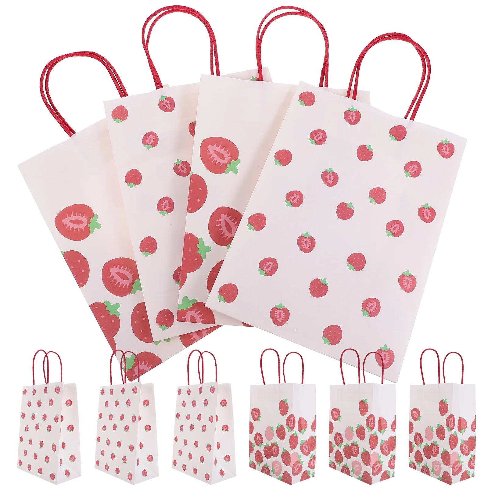 

Party Favor Bag Gift Bags with Handles Wrapping Paper Treat Strawberry Favors Packaging