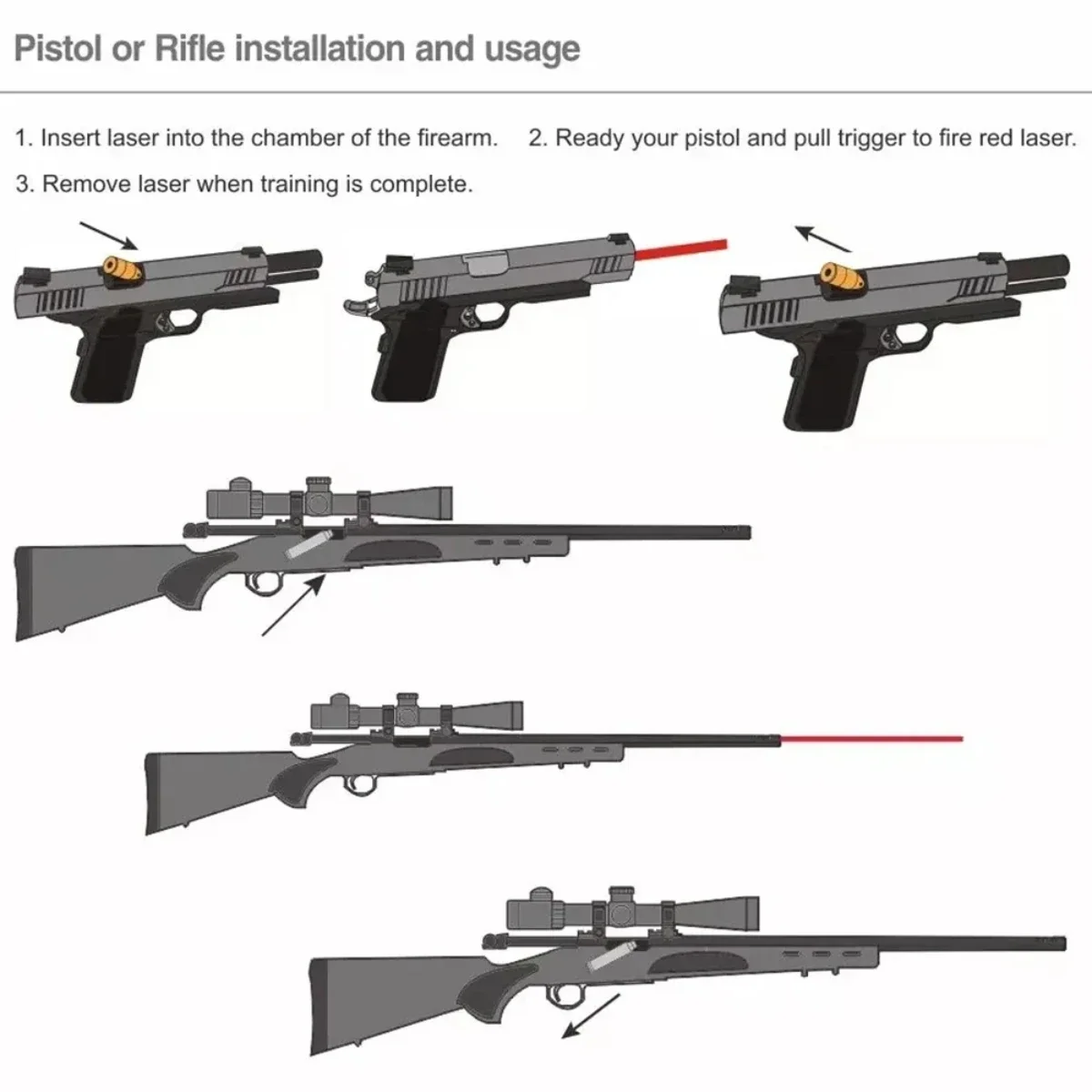 Tactical 9x19mm .380ACP .40S&W .223Rem Laser Training Bullet For Glock 43 17 Taurus G2C Dry Fire Red Dot Laser Trainer Cartridge