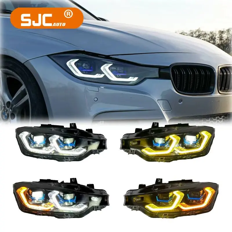 

SJC Car Accessories LED Headlights For BMW 3 Series F30 F31 F35 2012-2018 Dual Color DRL Plug And Play Laser Headlamp X5 Style