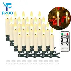 ED Taper Candles Battery Operated Remote Control Flashing Flame Waterproof Flameless Candles for Home Decor