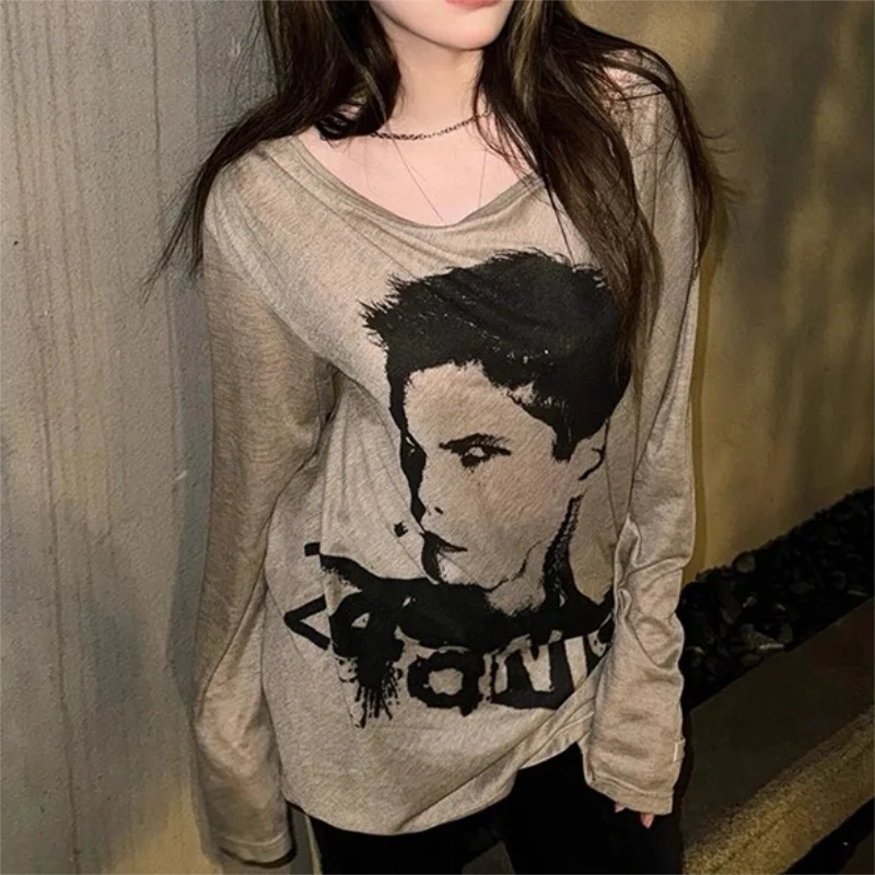 Sommer Streetwear Oansatz 90s Druck Tops Frauen Harajuku Y2k Kleidung Vintage T-shirt Ästhetischen Dünne T-shirt Durchsichtig