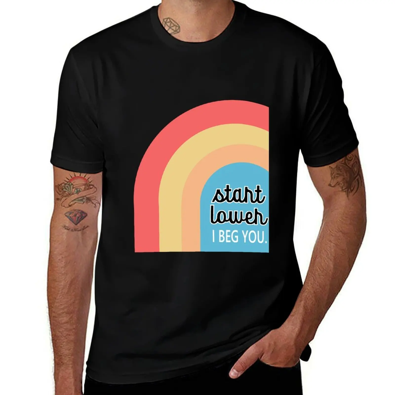 Start lower, I beg you. Game Changer Quote T-Shirt Retro Graphic Print T-Shirt