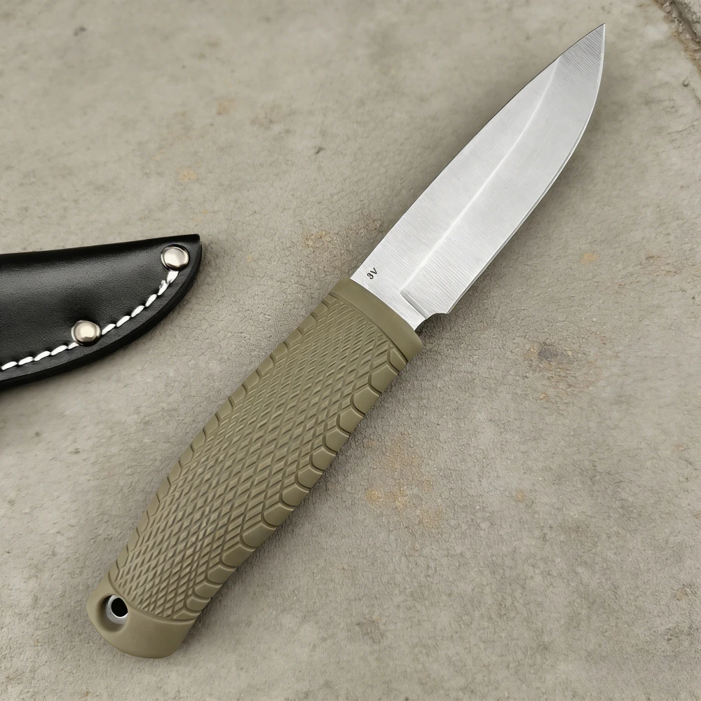 200 Outdoor Fixed Blade with Sheath D2 Blade Material Rubber Handle Top Quality Jungle Knife Hiking Fishing Fruit Tool