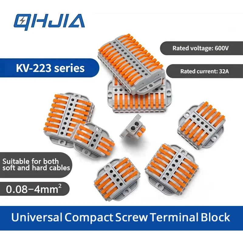 2‑30P Lever‑type Multi‑in Multi‑out Splice Terminal Block With Mounting Ear Universal For LED Household Electrical Wiring