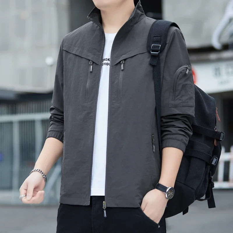 

Мужская демисезонная куртка-бомбер с капюшоном, водонепроницаемая, на молнии, для активного отдыха, походов и кемпинга, свободного кроя, тонкая, из софтшелла