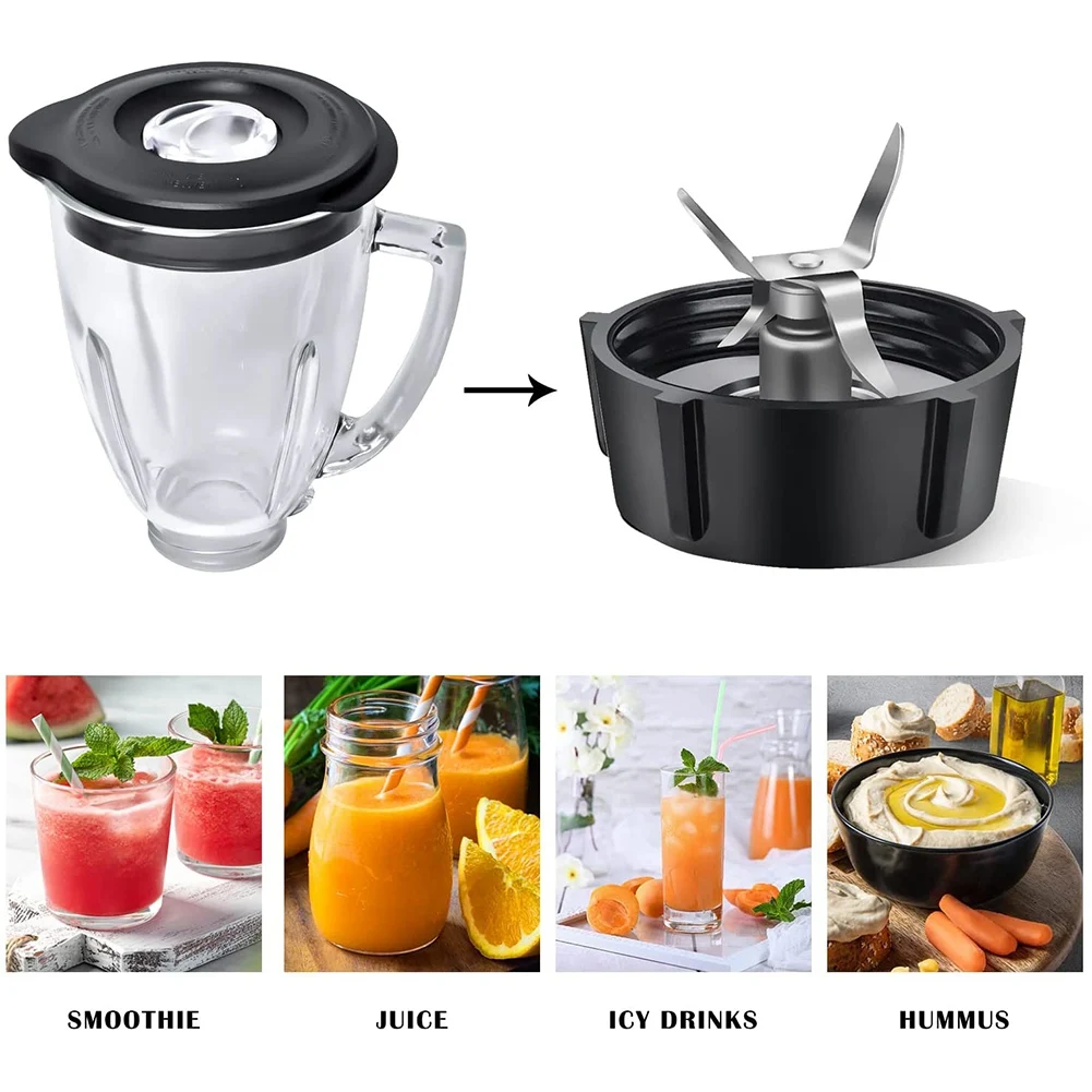 오스터 오스터라이저 믹서기 교체 부품, 4 포인트 퓨전 블레이드 어셈블리, 2 피스 고무 도장 개스킷 4961