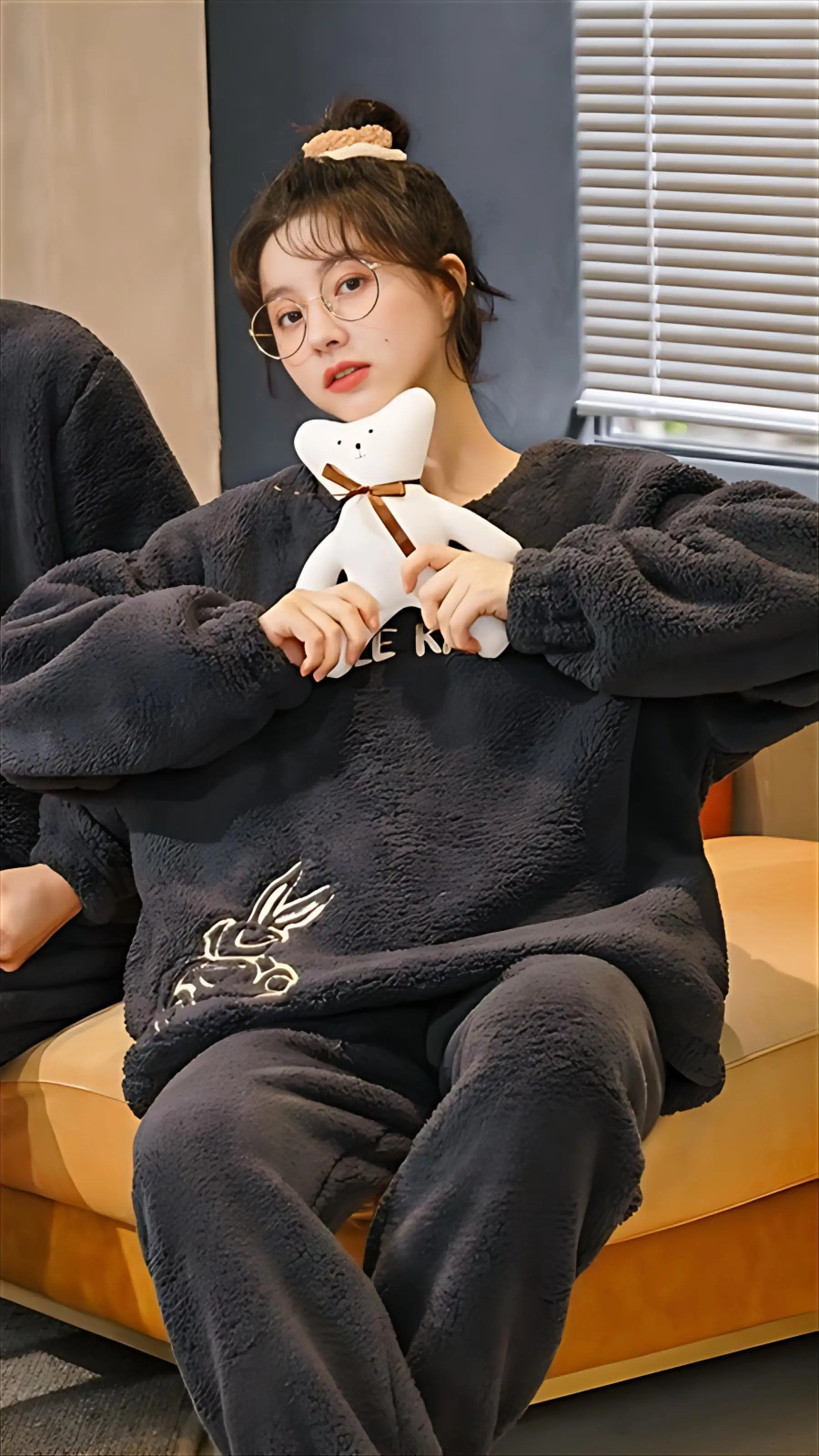 

Pajama Sets In White Women Autumn Spandex Relaxed Set Suit Style Night Scoop Neck Long Sleeve Cropped Pants Thermal Vintage 2026